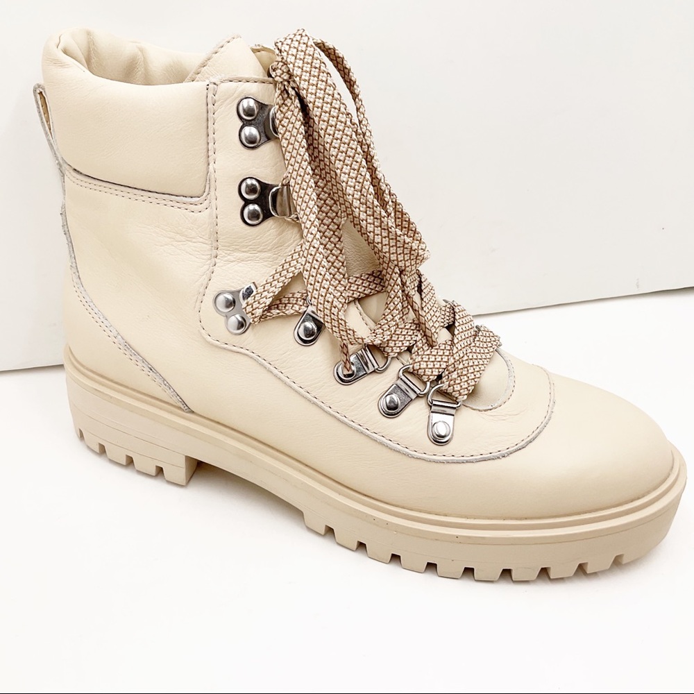 🆕{J. CREW} Dusty Ivory Leather Nordic Boots